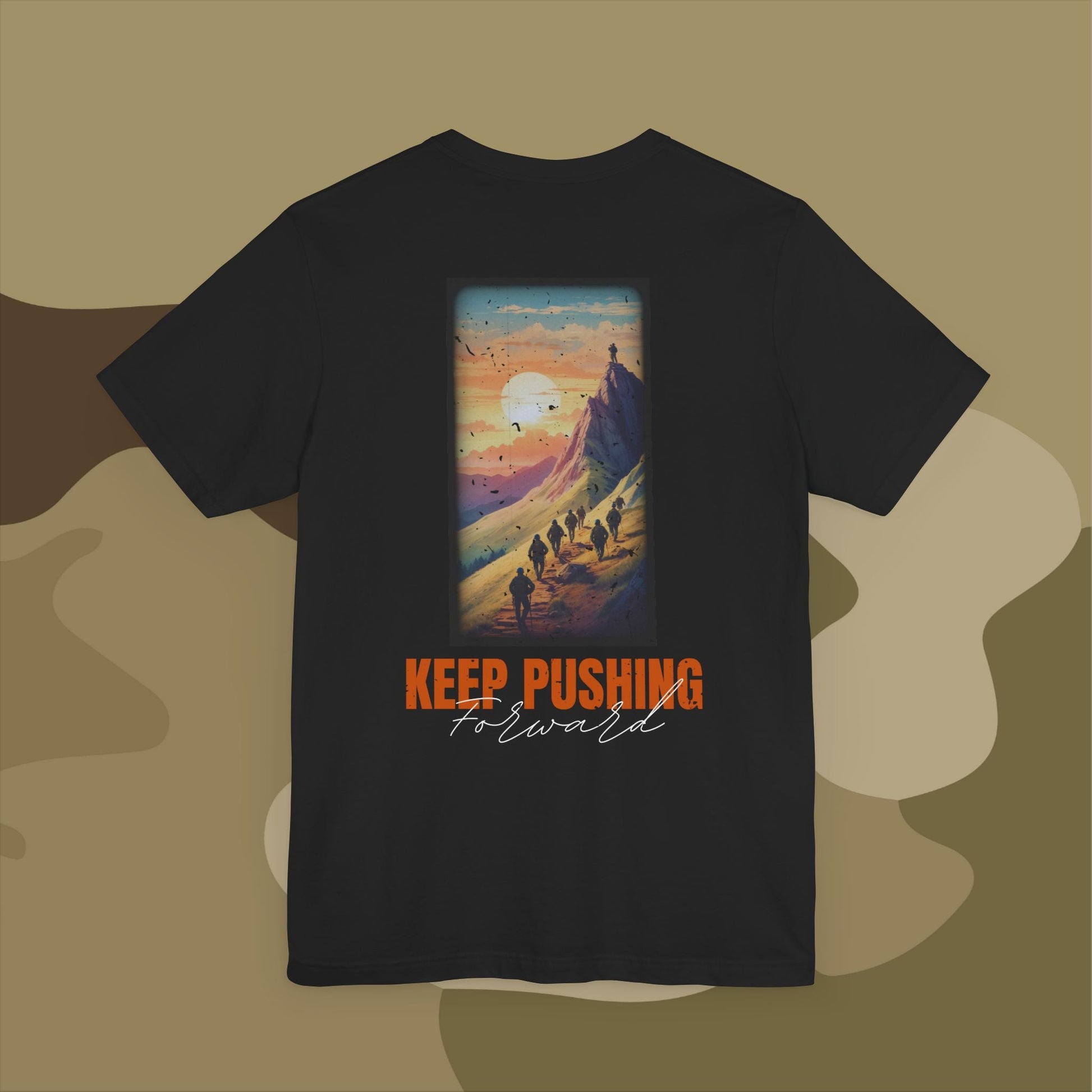 Military-inspired warrior mindset T-shirt