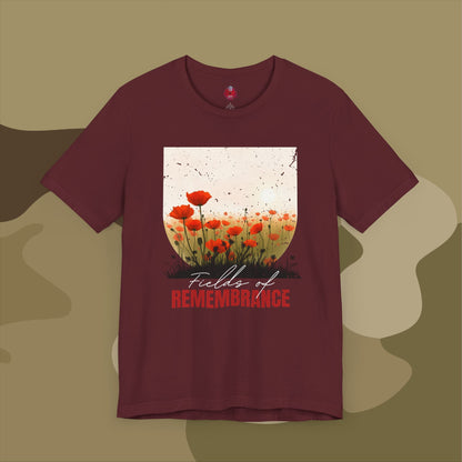 Symbolic poppy shirt for those who honor service