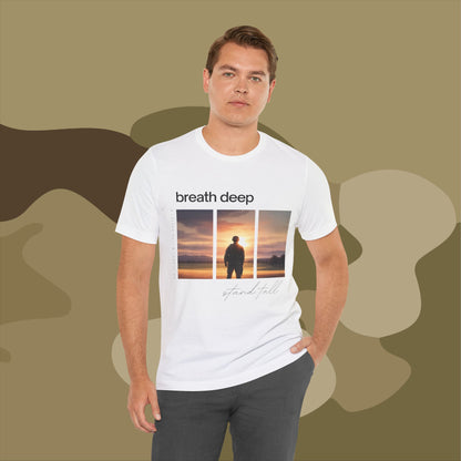 "Stand Tall, Breathe Deep" - Reflection of Strength and Peace Unisex T-Shirt