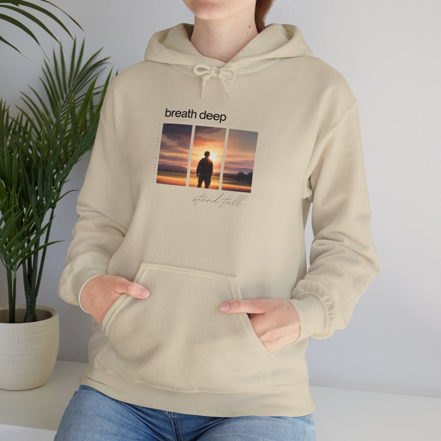 "Stand Tall, Breathe Deep" - Motivational Hoodie