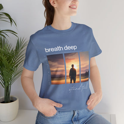 "Stand Tall, Breathe Deep" - Reflection of Strength and Peace Unisex T-Shirt