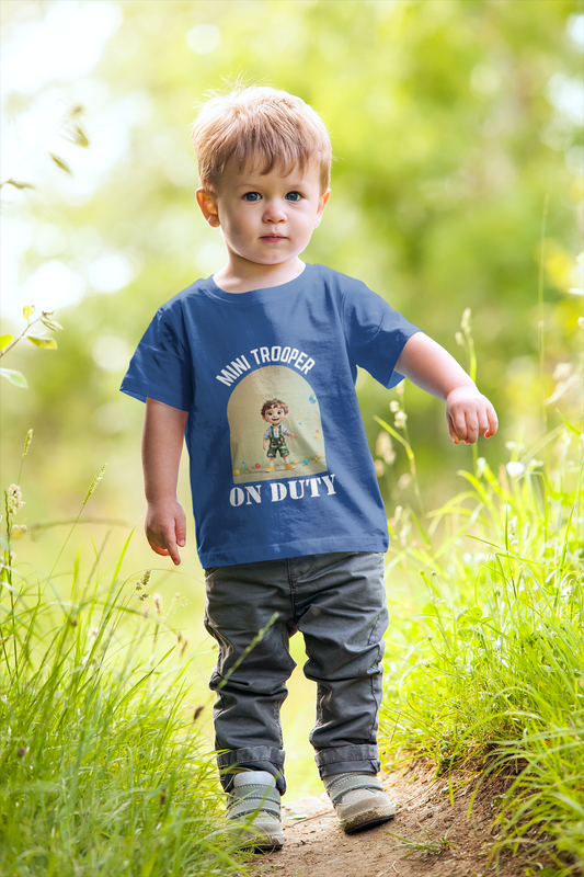 Mini Trooper on Duty Kids' T-Shirt – Military-Inspired Design