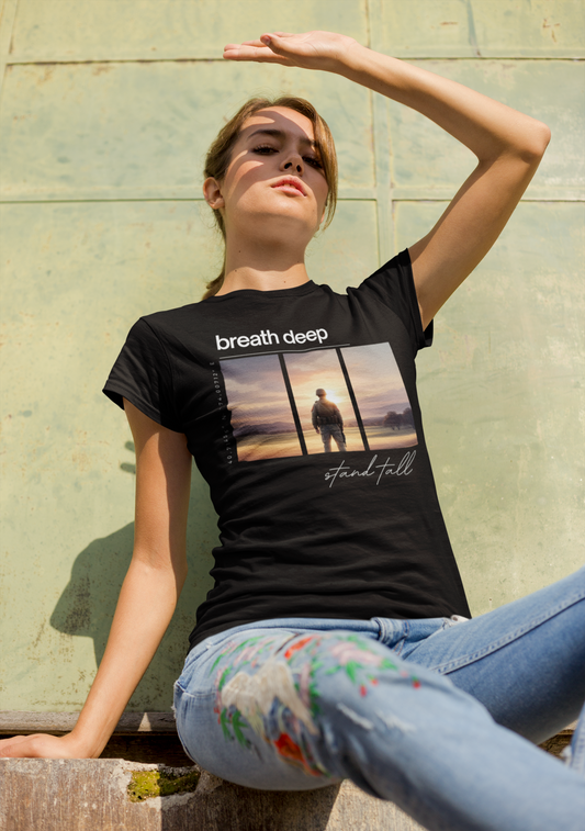 "Stand Tall, Breathe Deep" - Reflection of Strength and Peace Unisex T-Shirt