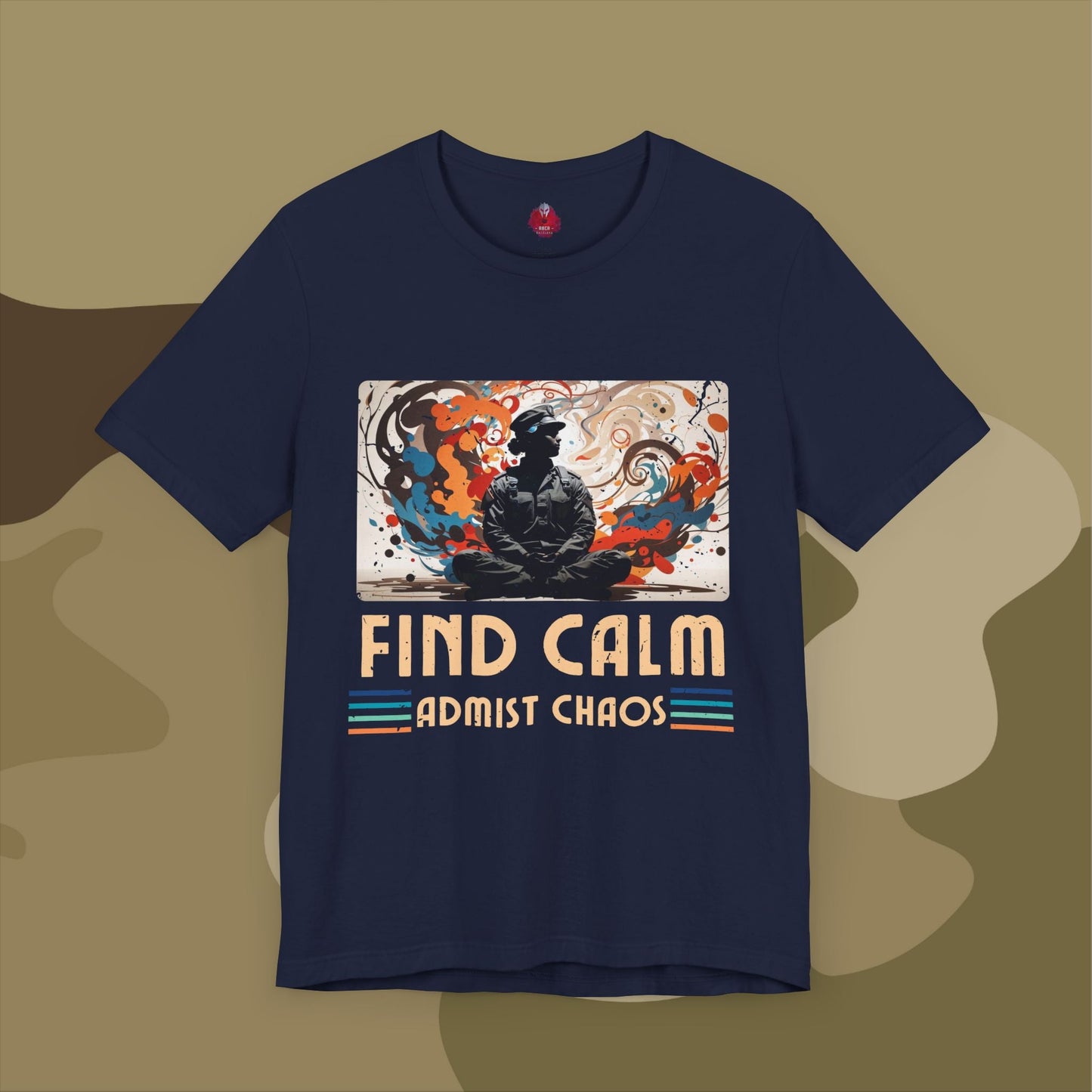 inspirational design of meditating soldier