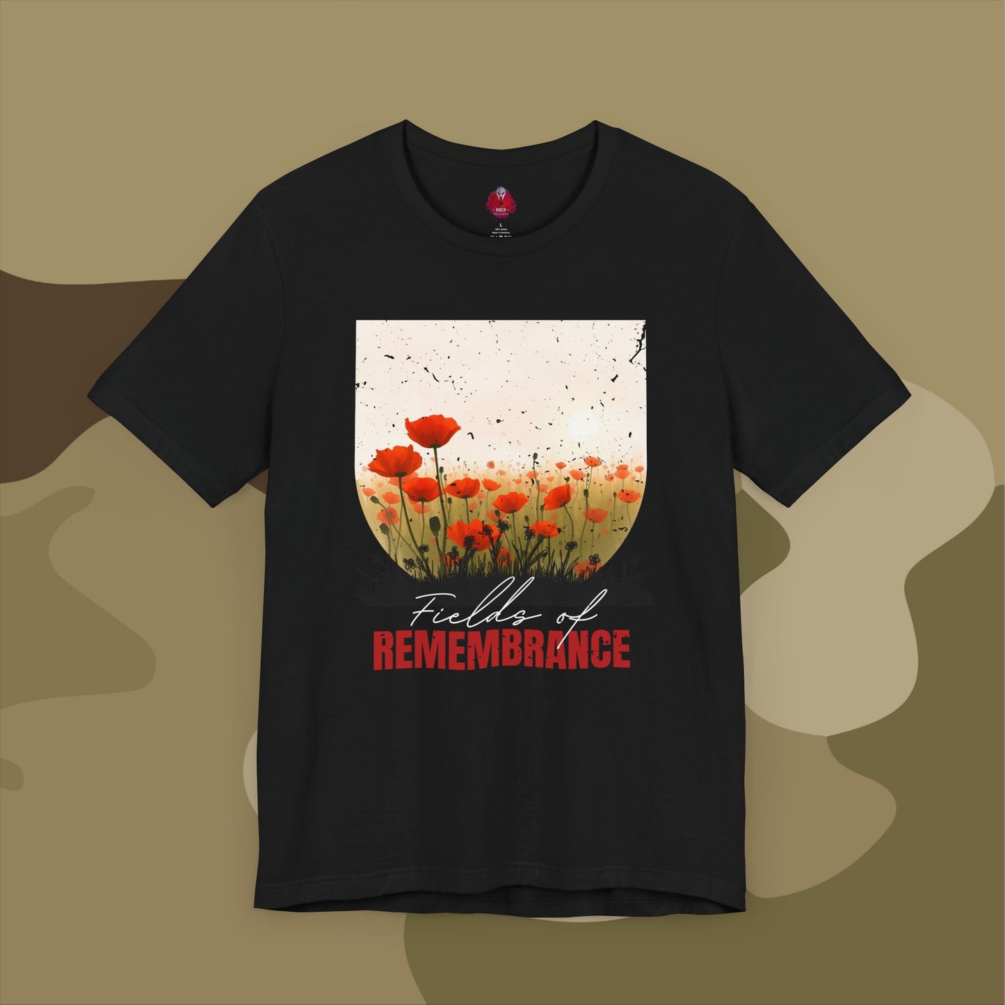 Reflective and reverent military-inspired T-shirt