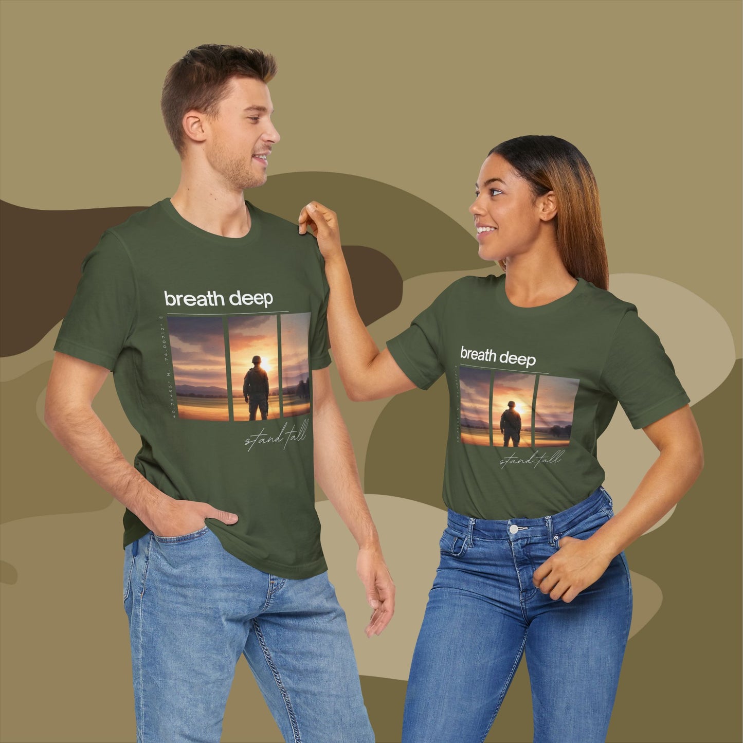 "Stand Tall, Breathe Deep" - Reflection of Strength and Peace Unisex T-Shirt