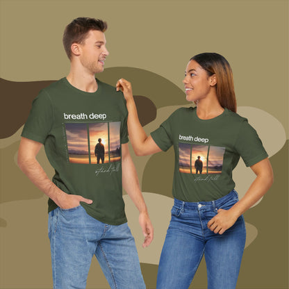 "Stand Tall, Breathe Deep" - Reflection of Strength and Peace Unisex T-Shirt